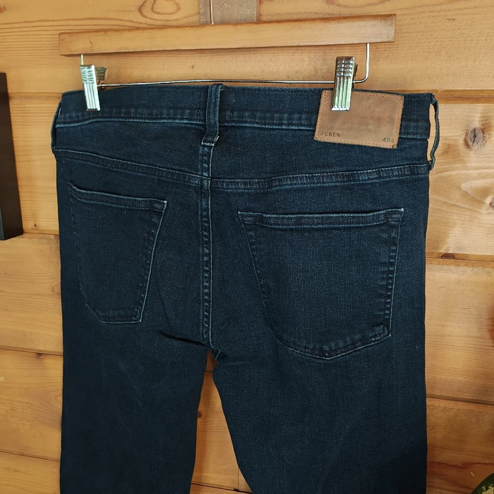J. Crew 484 Jeans Slim Fit Deep Lake Wash K9617 Tapered Stretch Sz 33(35) X 33
